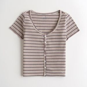 Hollister Must Have Button Front Babydoll Tee